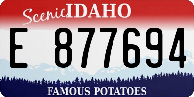 ID license plate E877694