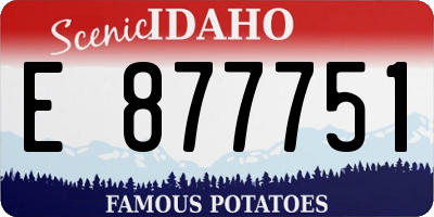 ID license plate E877751