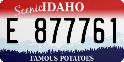 ID license plate E877761