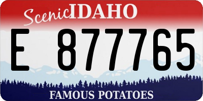 ID license plate E877765