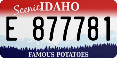 ID license plate E877781