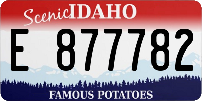 ID license plate E877782