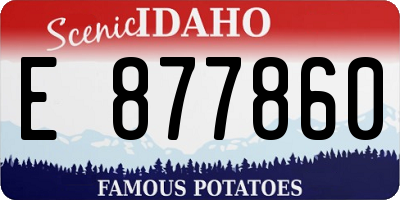 ID license plate E877860