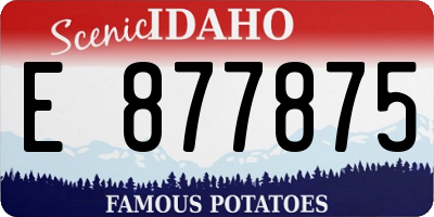 ID license plate E877875