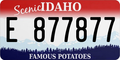 ID license plate E877877