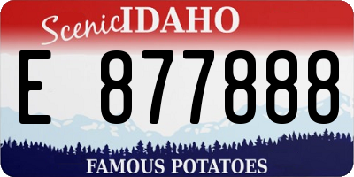 ID license plate E877888