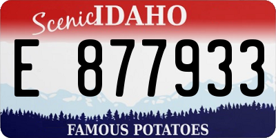 ID license plate E877933