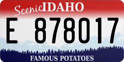 ID license plate E878017