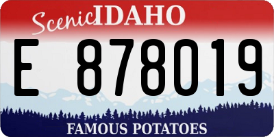 ID license plate E878019