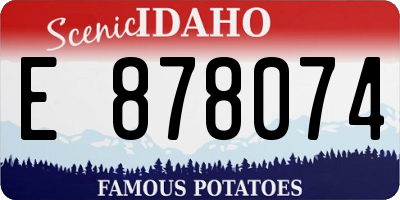 ID license plate E878074