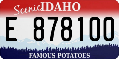ID license plate E878100