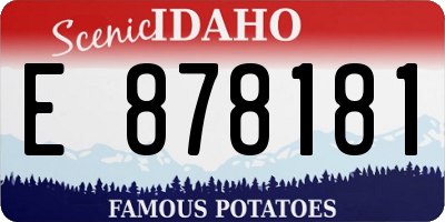 ID license plate E878181