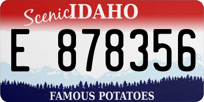 ID license plate E878356
