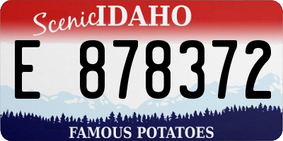 ID license plate E878372