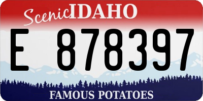 ID license plate E878397