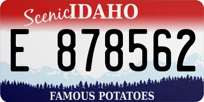 ID license plate E878562