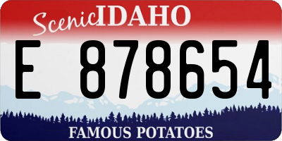 ID license plate E878654