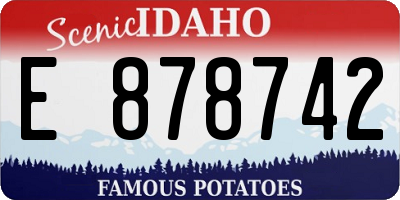 ID license plate E878742