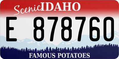 ID license plate E878760