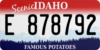 ID license plate E878792