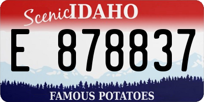 ID license plate E878837