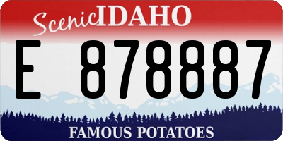 ID license plate E878887