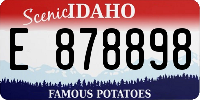 ID license plate E878898