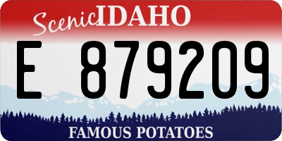 ID license plate E879209
