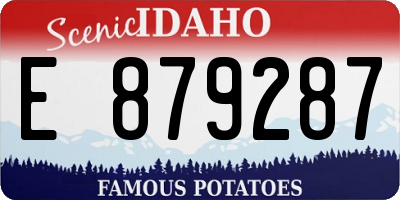 ID license plate E879287