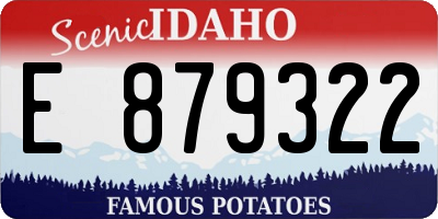 ID license plate E879322