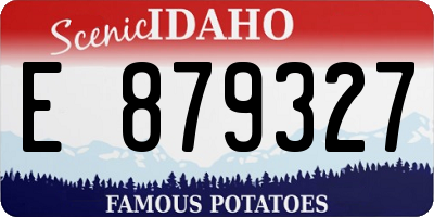 ID license plate E879327