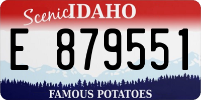 ID license plate E879551