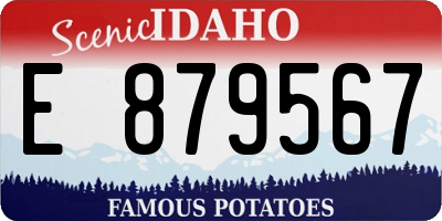 ID license plate E879567
