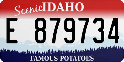 ID license plate E879734