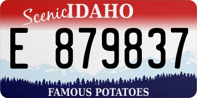 ID license plate E879837