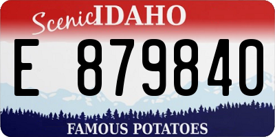 ID license plate E879840