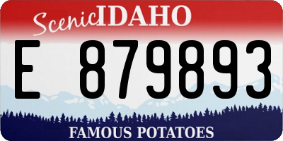 ID license plate E879893