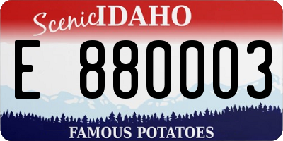 ID license plate E880003