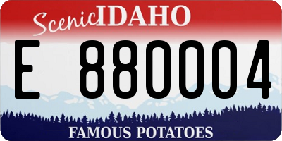 ID license plate E880004