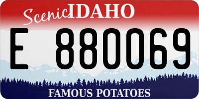 ID license plate E880069