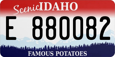ID license plate E880082