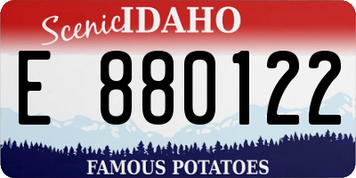 ID license plate E880122