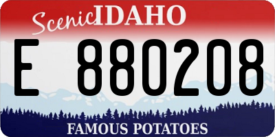 ID license plate E880208