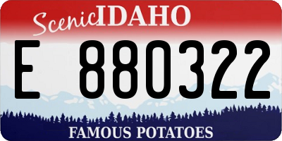 ID license plate E880322