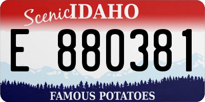 ID license plate E880381