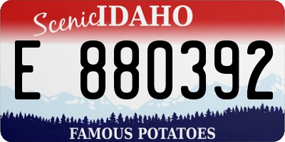 ID license plate E880392