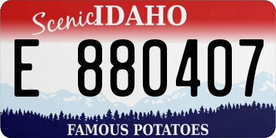 ID license plate E880407