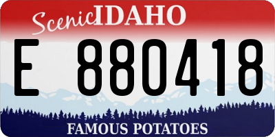 ID license plate E880418