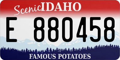 ID license plate E880458