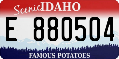 ID license plate E880504